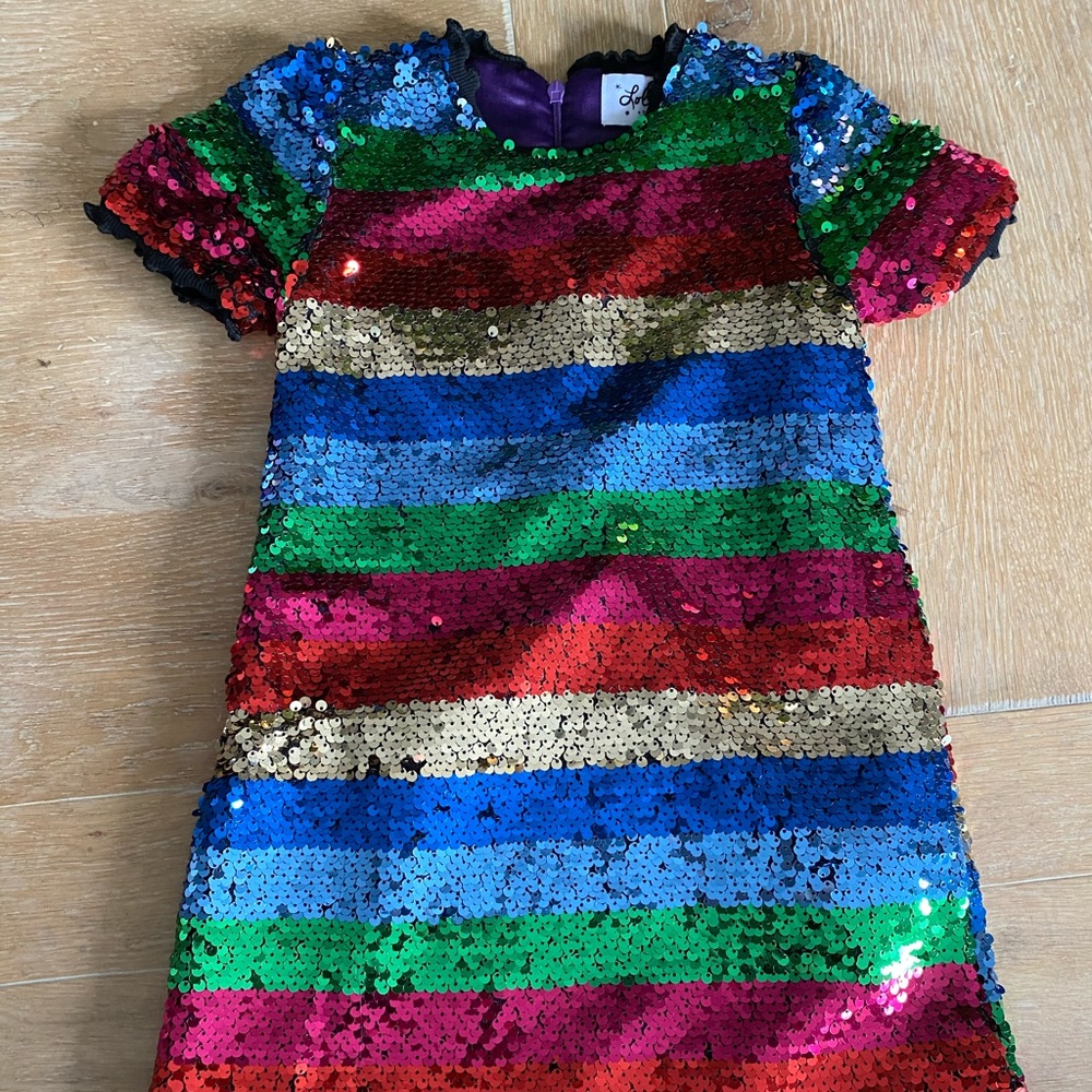 Lola and the Boys Sequin Stripe Sheath Dress